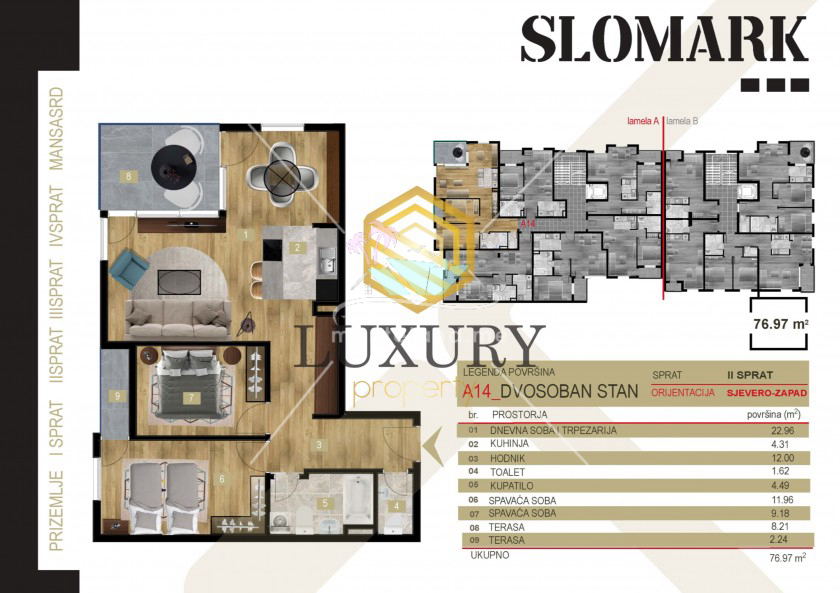 Apartment, offers sale, PODGORICA, CITY KVART-DELTA, Montenegro, Price - 115500€