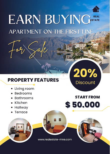Apartment, offers sale, KOTOR, DOBROTA, Montenegro, 28M, Price - 49000€